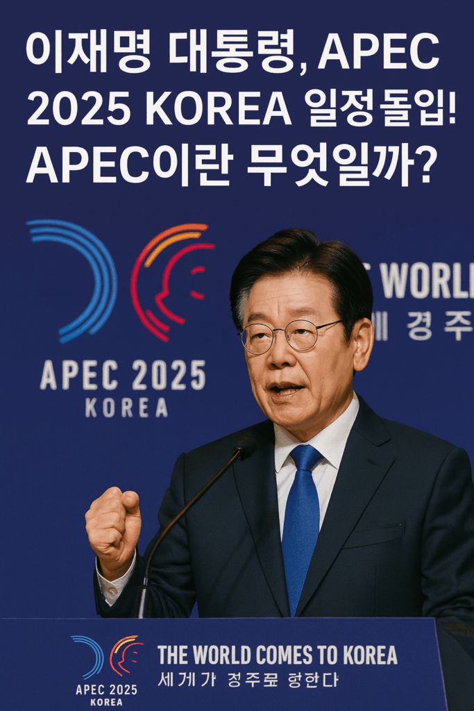 "이재명 대통령, APEC 2025 KOREA 일정 돌입! APEC이란 무엇일까?" chatgpt image 2025년 10월 29일 오후 01 34 24