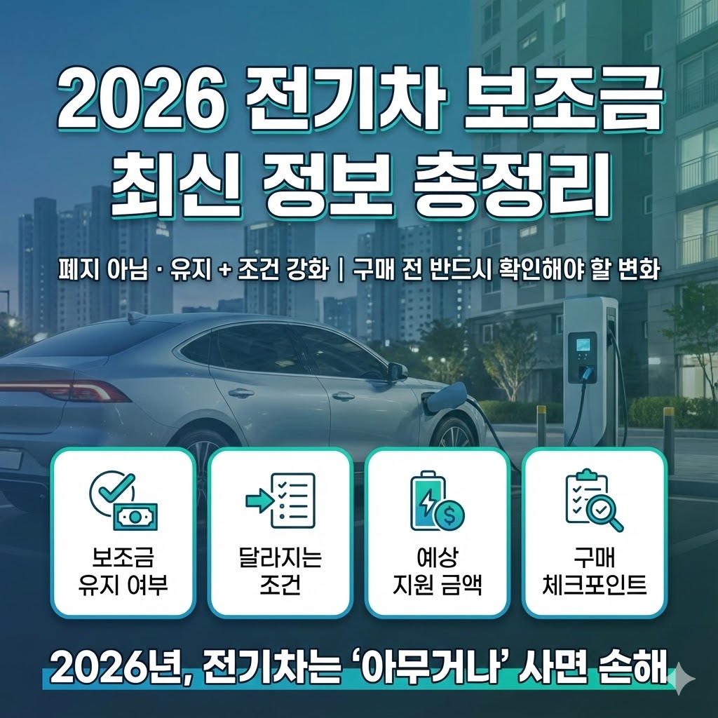 2026 전기차 보조금 최신 정보 | 유지·축소 여부와 구매 전 체크포인트 unnamed 2